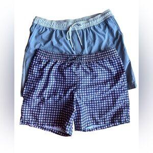 Men’s Goodfellow Swimsuit Trunks Bundle Size Large Pink/ Grey Check & Grey White